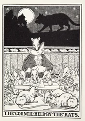 Le Conseil tenu par les Rats, des Fables de La Fontaine, pub. 1905