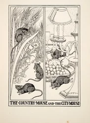 Le Rat des champs et le Rat de ville, tiré de Cent fables d