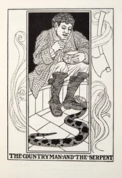 Le Paysan et le Serpent, des Fables de Fontaine, pub. 1905