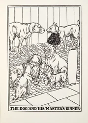 Le Chien et le Dîner de son Maître, des Fables de Fontaine, pub. 1905