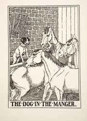 Le Chien dans la Crèche, de Cent Fables d