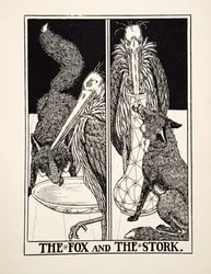 Le Renard et la Cigogne, de Cent Fables d