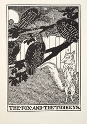 Le Renard et les Dindons, des Fables de Fontaine, pub. 1905