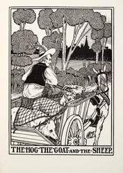 Le Cochon, la Chèvre et le Mouton, des Fables de Fontaine, pub. 1905