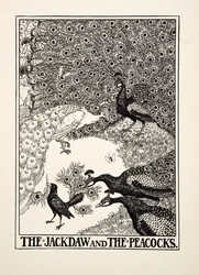 Le choucas et les paons, extrait de Cent fables d