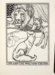 Le Lion, le Loup et le Renard, des Fables de Fontaine, pub. 1905