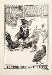 La Perdrix et les Coqs, tiré de Cent fables d