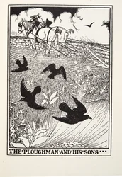 Le Laboureur et ses Enfants, des Fables de Fontaine, pub. 1905