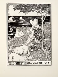 Le Berger et la Mer, des Fables de La Fontaine, pub. 1905