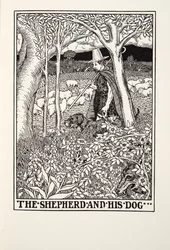 Le Berger et son Chien, des Fables de La Fontaine, pub. 1905