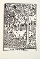 Le Cerf malade, des Fables de Fontaine, pub. 1905