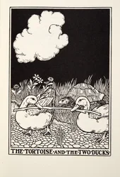La Tortue et les Deux Canards, des Fables de La Fontaine, pub. 1905