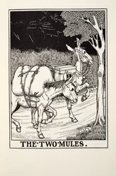 Les Deux Mulets, des Fables de La Fontaine, pub. 1905