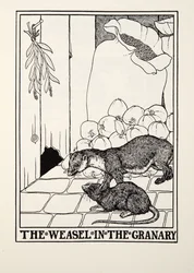 La Belette dans le grenier, des Fables de La Fontaine, pub. 1905