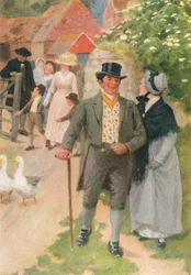 Illustration pour Adam Bede de George Eliot (lithographie couleur)