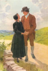 Illustration pour Adam Bede de George Eliot (lithographie couleur)