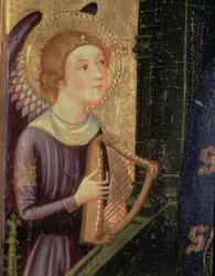 Ange jouant de la harpe (détail d