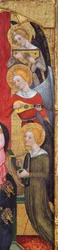 Madone avec des anges jouant de la musique (détail), vers 1380