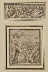 Dieu de la rivière entouré de putti; et Triomphe de Marcus Furius Camillus
