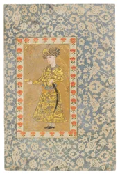 Un jeune homme tenant une coupe de vin, Safavid Isfahan