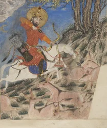 Bahram Gur chassant des onagres