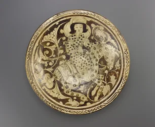 Plat, région de Kashan, Iran, dynastie saljuq, fin 12e-début 13e siècle