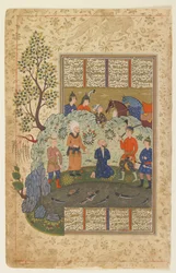 Kay Khusraw se prépare à décapiter Afrasiyab, vers 1590-1600