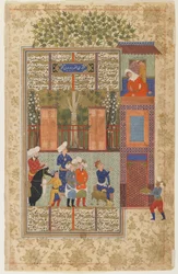 Khusraw devant le palais de Shirin d