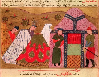 Ms.Sup.Pers.1113. fol. 66v Le Camp de Gengis Khan (c.1162-1227) d