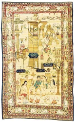 Tapis Kirman pictural, vers 1860 (textile)