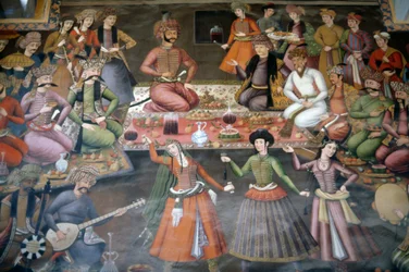 Shah Abbas I recevant Nadr Vali Muhammad Khan du Khanat de Boukhara, Salle de réception