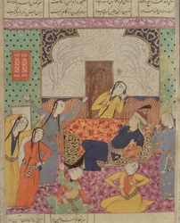 La Lamentation de Farude, illustration du Shahnama (Livre des Rois) par Abul-Qasim Manur Firdawsi (vers 934-vers 1020) 1619