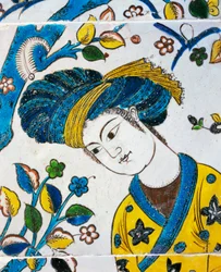 Jeune homme avec turban, jeux dans le jardin, détail
