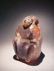 Cueilleur de cacao en poterie, culture Nazca