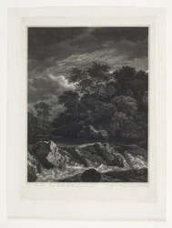 Paysage avec cascade
