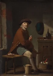 Un homme fumant sa pipe