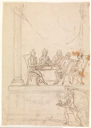 La famille royale à un banquet au château de Hirschholm le 29 septembre 1771