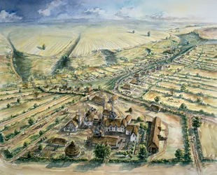 Village médiéval de Wharram Percy, fin du XIIe siècle