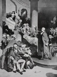 Patrick Henry prononçant son célèbre discours à la Chambre des Bourgeois