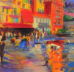 La Dolce Vita, Villefranche-sur-mer, 2021 (oil on canvas)