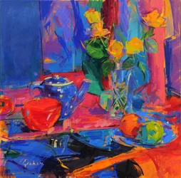 Rhapsodie en bleu, 2021 (huile sur toile)