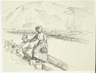 Femme italienne débarquant du ferry