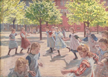 Enfants jouant, place Enghave