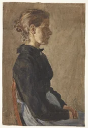 Portrait de la peintre Christine Swane, née Larsen, jeune