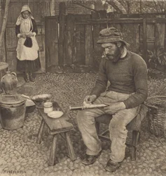 Un pêcheur à la maison