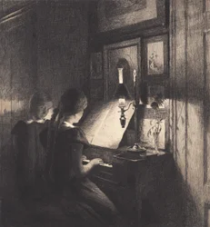 Deux petites filles au piano