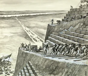 Construction de la grande pyramide de Gizeh