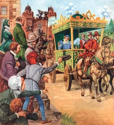 La reine Elizabeth I visitant une maison de campagne