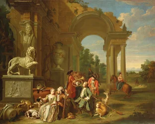 Une partie de chasse dans des ruines classiques