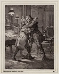 Eugène de Savoie embrassant le duc de Marlborough, Guerre de Succession d